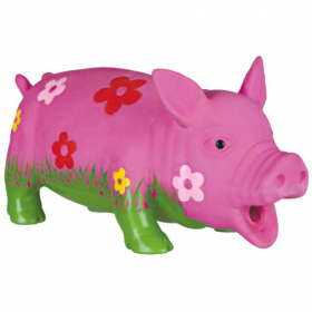 Латексова кучешка играчка Trixie pig розово прасенце със звук